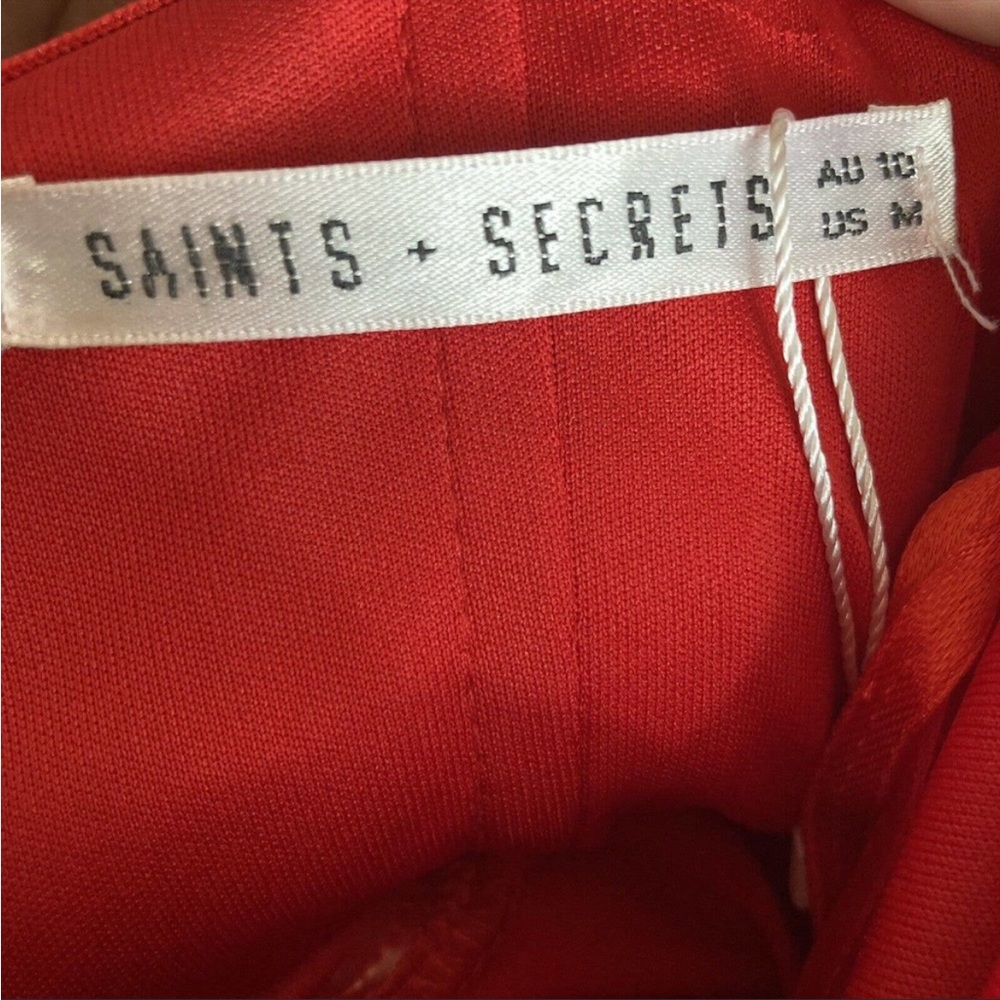 Saints + Secrets Red Off The Shoulder Cocktail Evening Dress Women Size Medium - Picture 3 of 8
